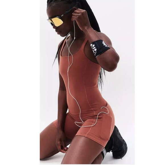 New! FP Movement Free People Rust Orange Never Better Runsie 20993 - Picture 1 of 12